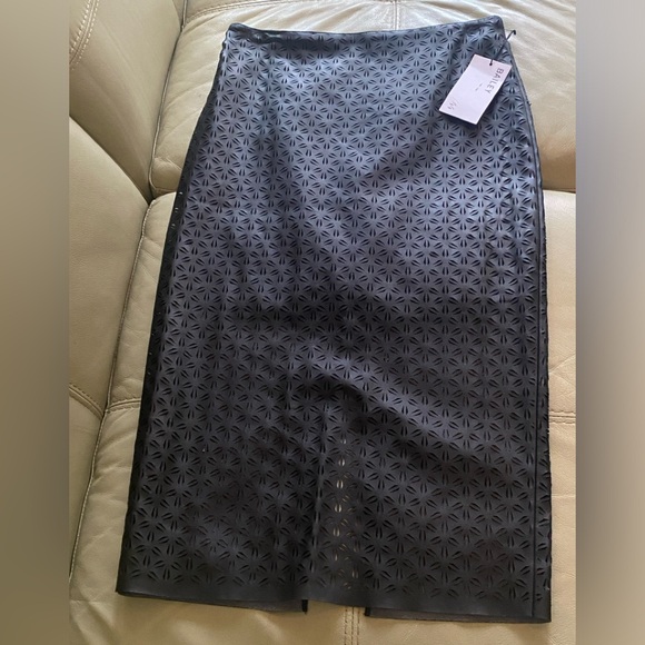 Bailey 44 Dresses & Skirts - Bailey 44 NWT Black Faux Leather Pencil Skirt with Eyelet Cutout Design